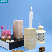Load image into Gallery viewer, Europe Style Natural Marble Matt Cuboid Candlestick Six Colors Candle Holder Indoor Design Hotel Villa Decor
