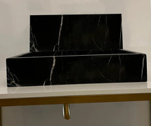 Load image into Gallery viewer, Powder Room Hands Wash Backsplash Sink Wall Mounted Marble Bathroom Sink
