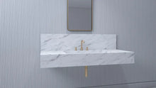 Load image into Gallery viewer, Powder Room Sink Wall Mounted Carrara White Marble Sink Back Splash
