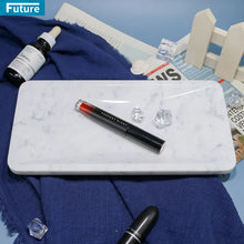 Load image into Gallery viewer, Rectangle Shape Marble Serving Tray White Marble Tray With Base
