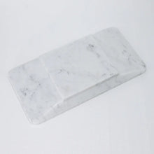 Load image into Gallery viewer, Rectangle Shape Marble Serving Tray White Marble Tray With Base
